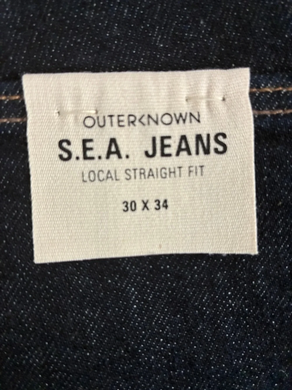 Outerknown S.E.A. Jeans 30x34 Dark Wash Straight Fit NWT